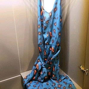 Turquoise printed dress